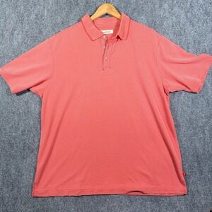 Tommy Bahama Polo Shirt Mens XL Coral Stripe Short Sleeve Casual Outdoor #AB436